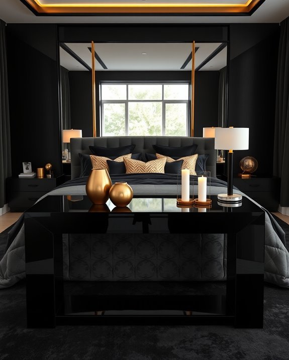 chic black console tables