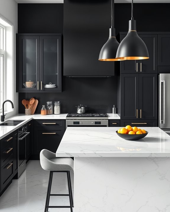 chic black kitchen accent