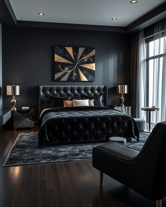 chic black metallic decor