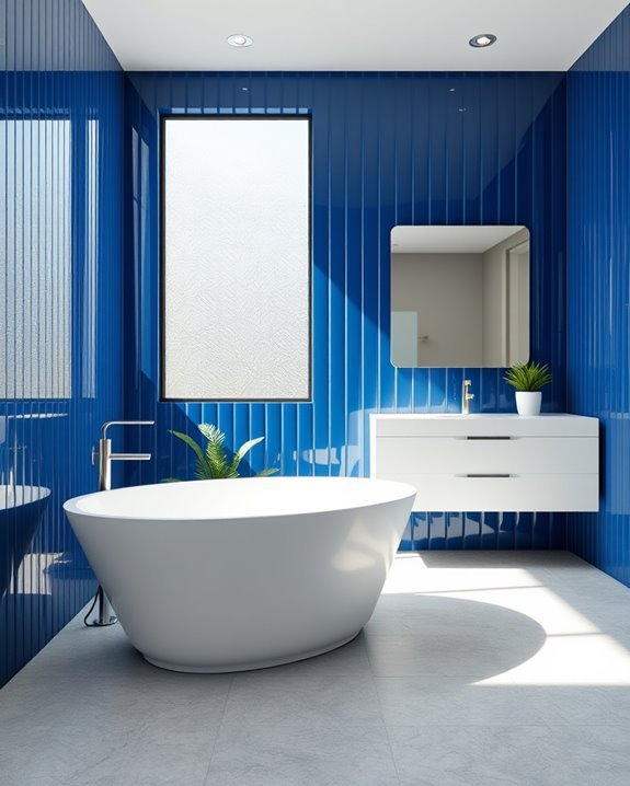 chic blue vertical tiles