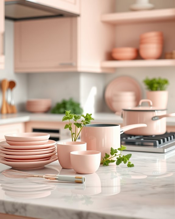 chic blush pink cookware