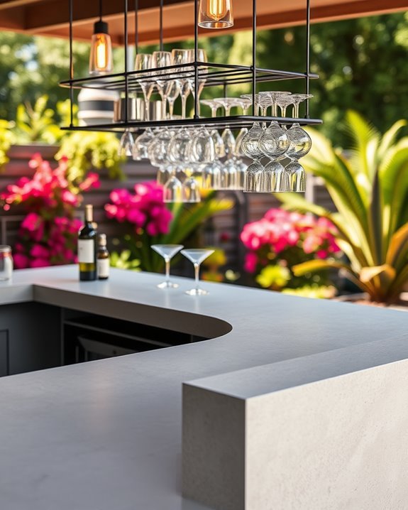 chic concrete outdoor bar