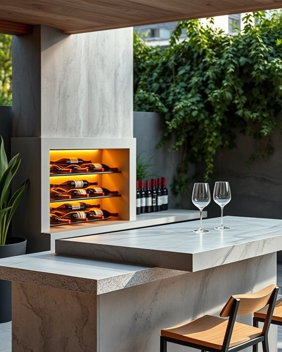chic concrete wine bar