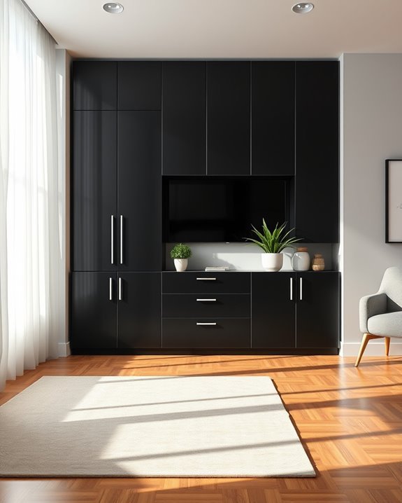 chic contemporary black cupboards