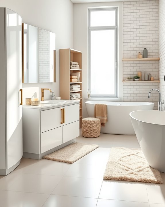 chic functional bathroom storage