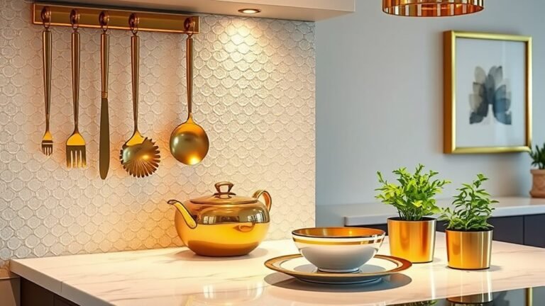 chic gold kitchen decor