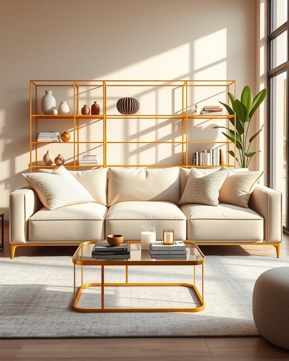 chic gold shelving transformation