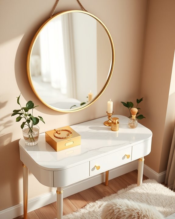 chic gold vanity accessories