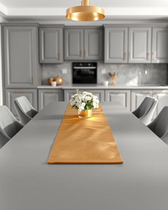 chic grey and gold dining