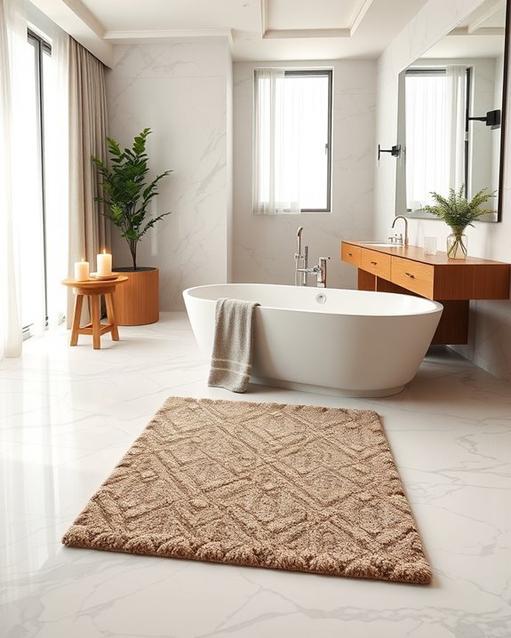 chic luxury bath mats
