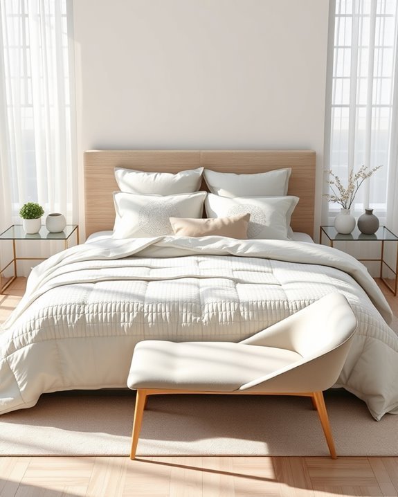 chic minimalist bedding design