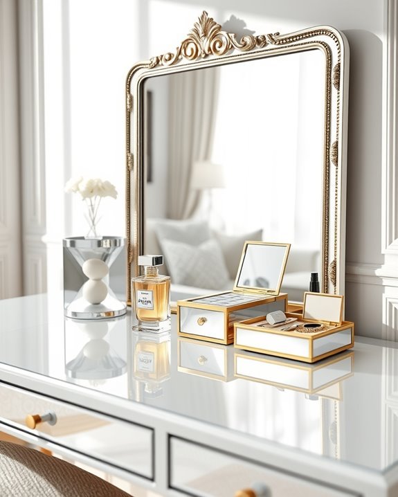 chic mirrored dressing table sets