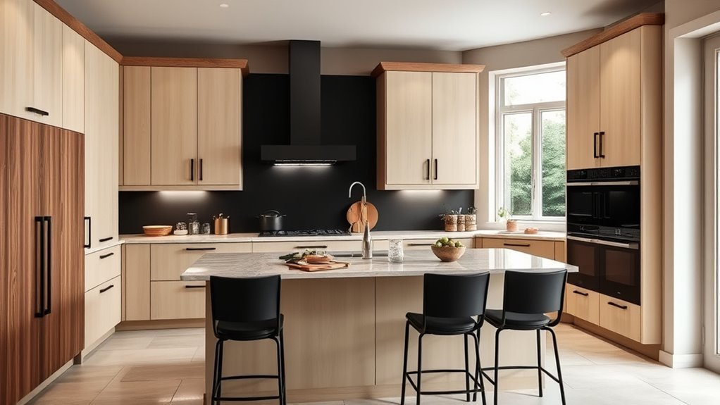 chic modern beige black kitchens