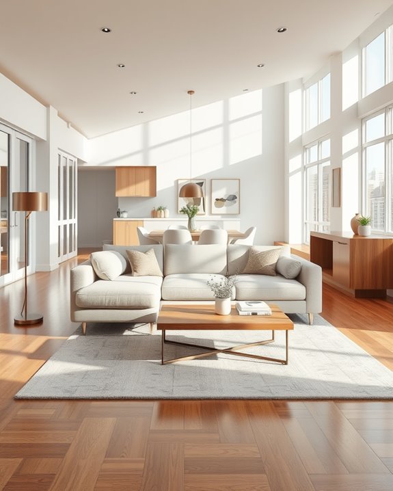 chic open concept lounge