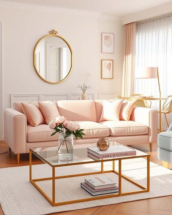 chic pink and gold accents