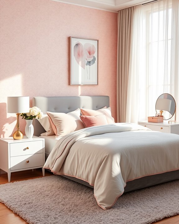chic pink gray decor