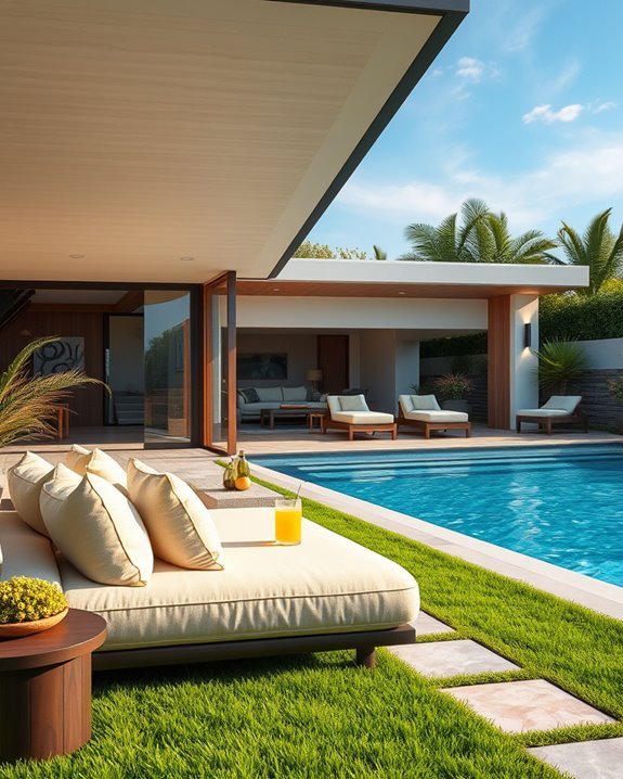 chic poolside relaxation oasis