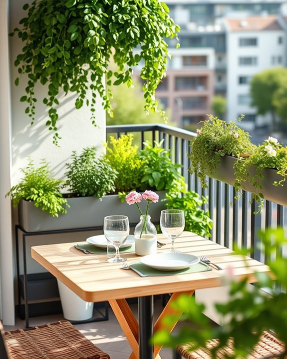 chic railing planters enhance ambiance