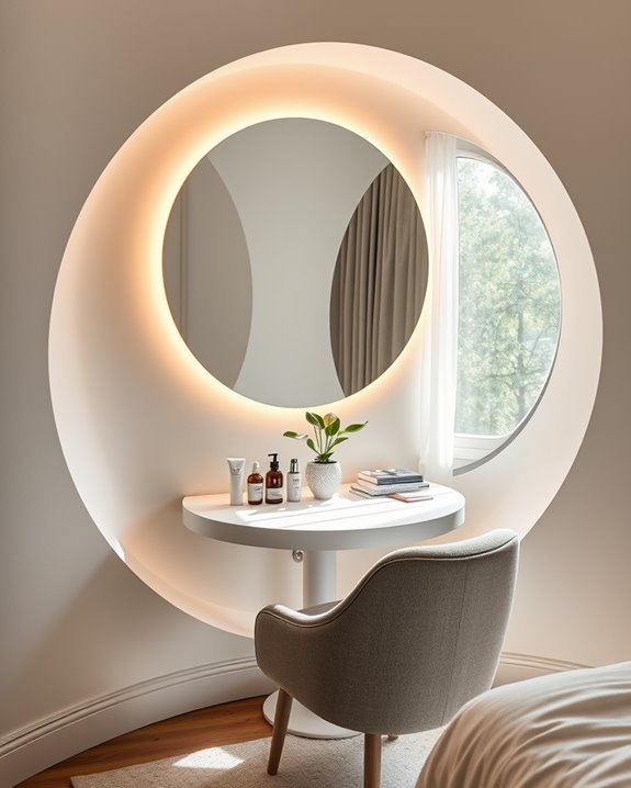 chic round vanity design