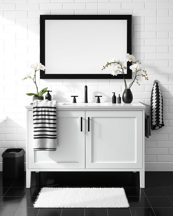 chic white bathroom vanity
