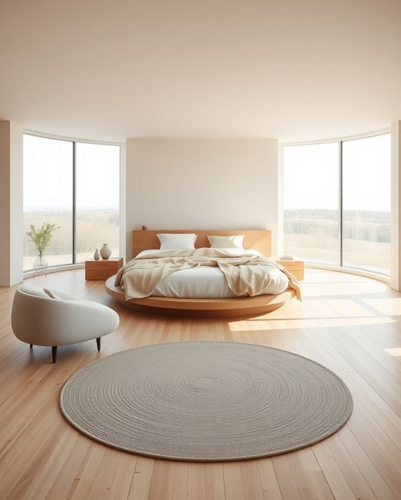 circular beds enhance minimalism