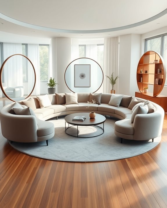circular dividers enhance spaces