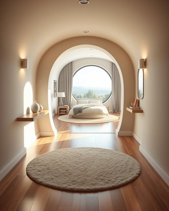 circular entryway bedroom design