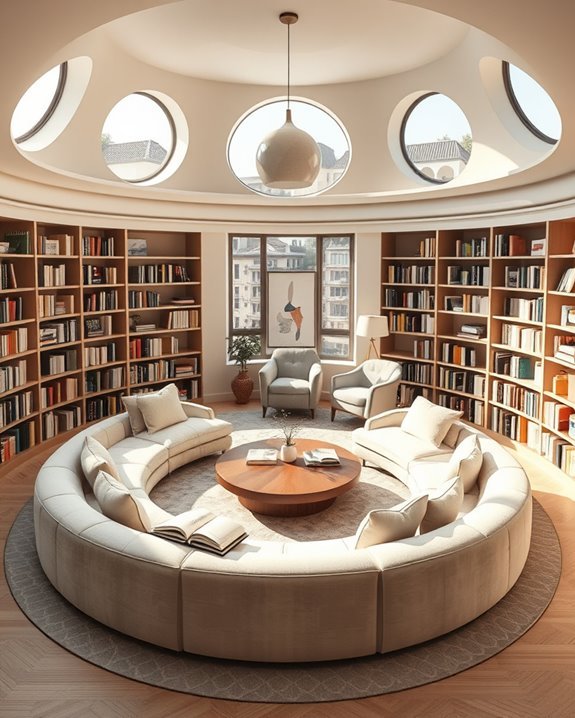 circular home library design