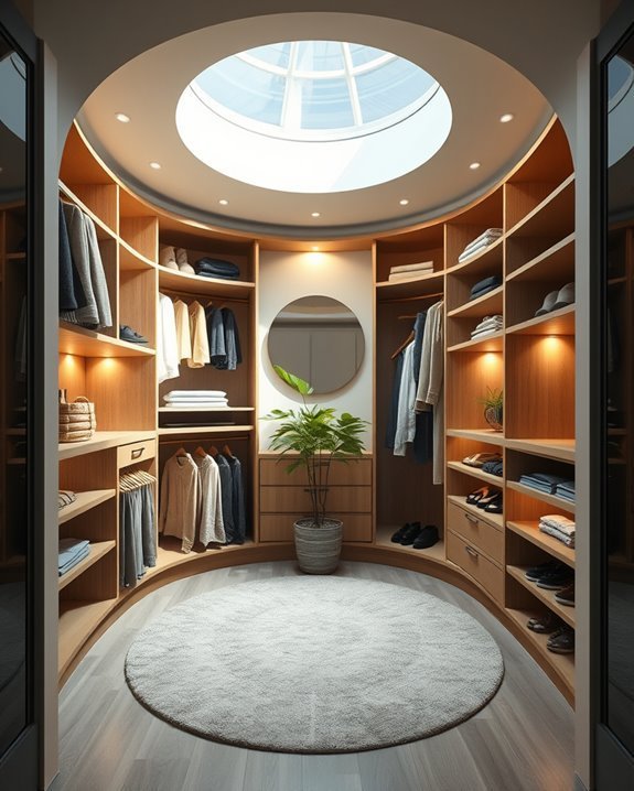 circular walk in closet design