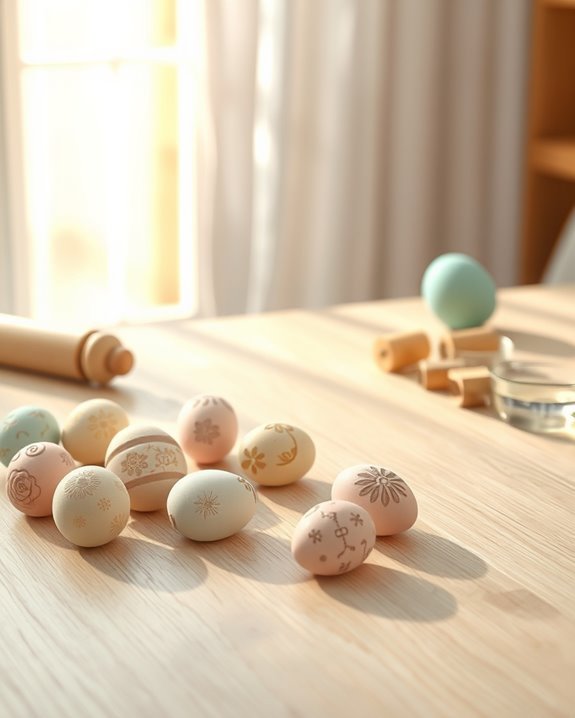 clay egg stamp decorations