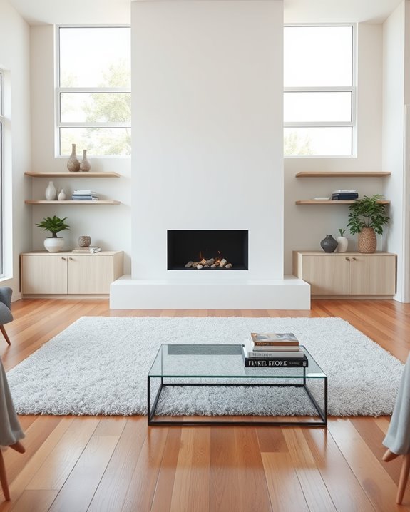 clean modern fireplace design