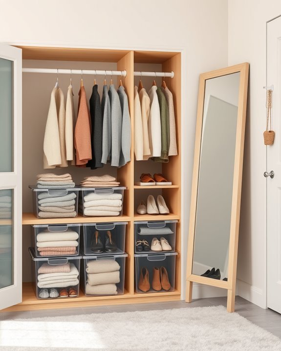 clear bins for organization