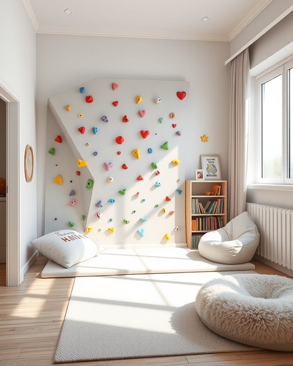 climbing wall for active play