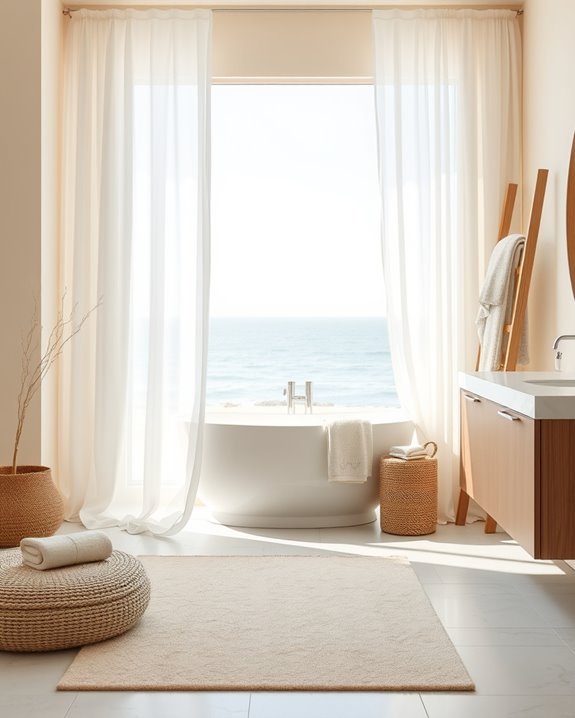 coastal bathroom fabric choices