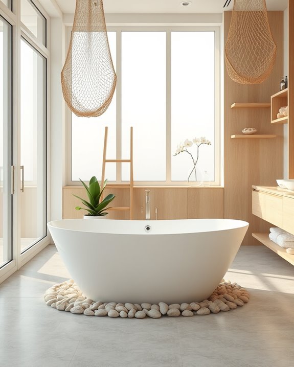 coastal bathroom fishnet accents