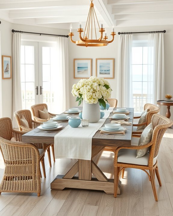 coastal beach house dining decor