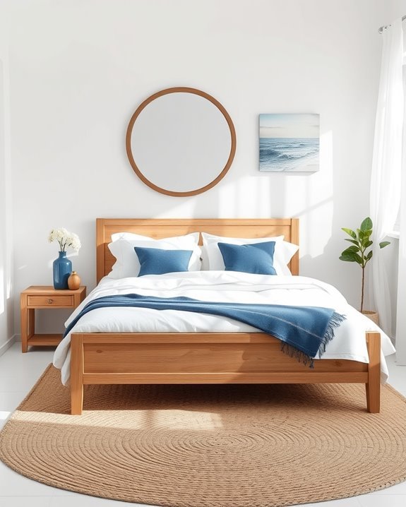 coastal blue bedroom accents