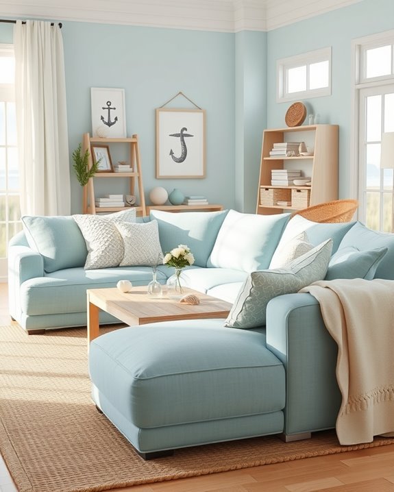 coastal blue decor accents