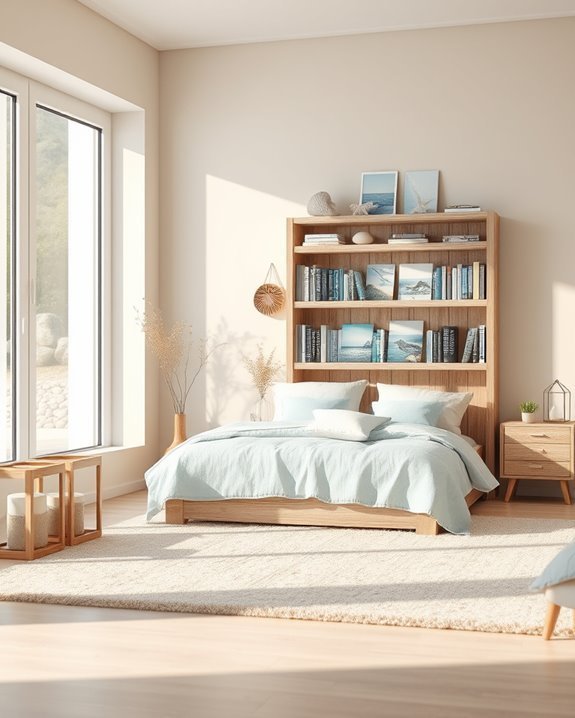coastal bookshelf decor ideas