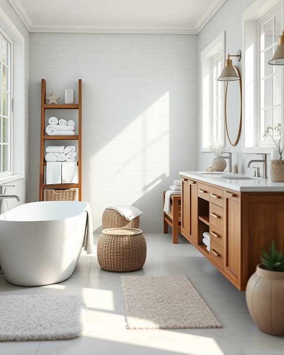 coastal charm bathroom organization