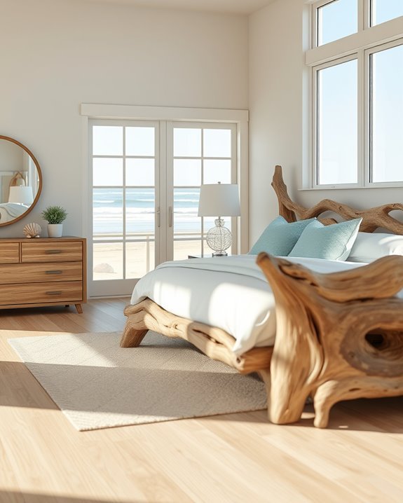 coastal charm with driftwood