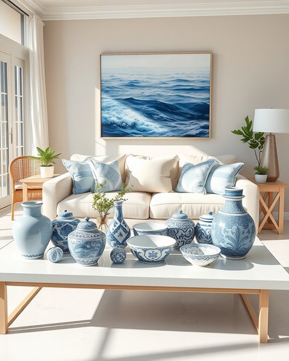 coastal chic ceramic decor