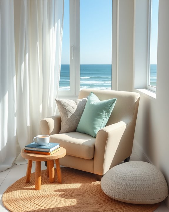 coastal cozy reading nook