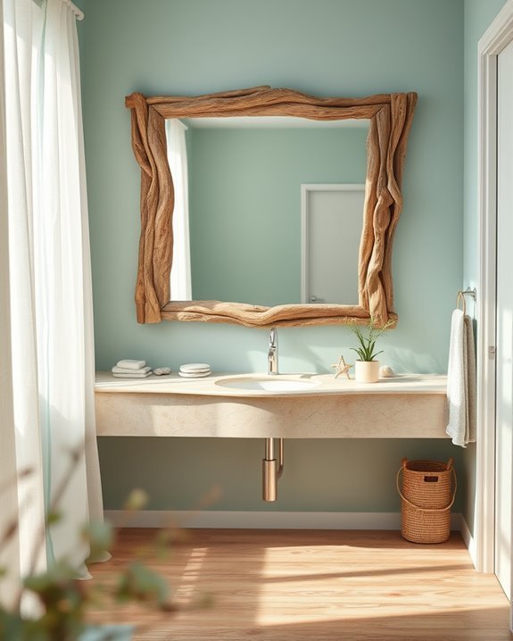 coastal driftwood mirror elegance