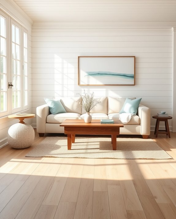 coastal farmhouse shiplap installation