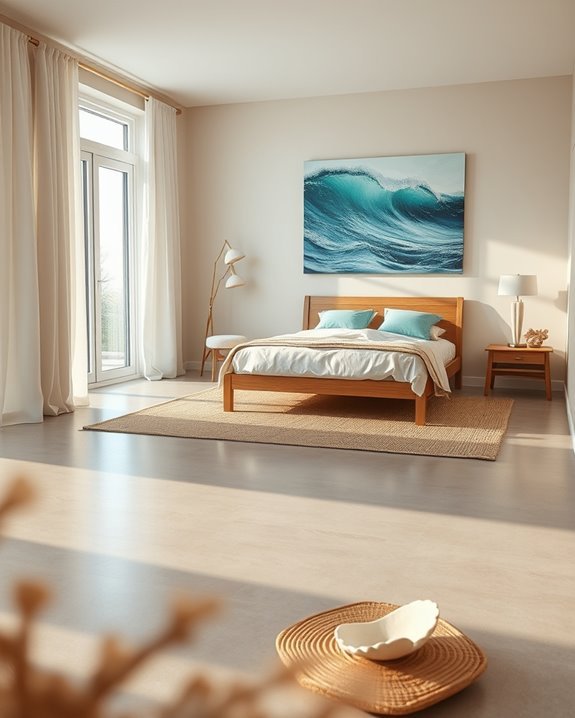 coastal inspired concrete bedroom decor
