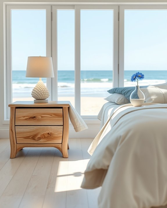 coastal inspired nightstand decor