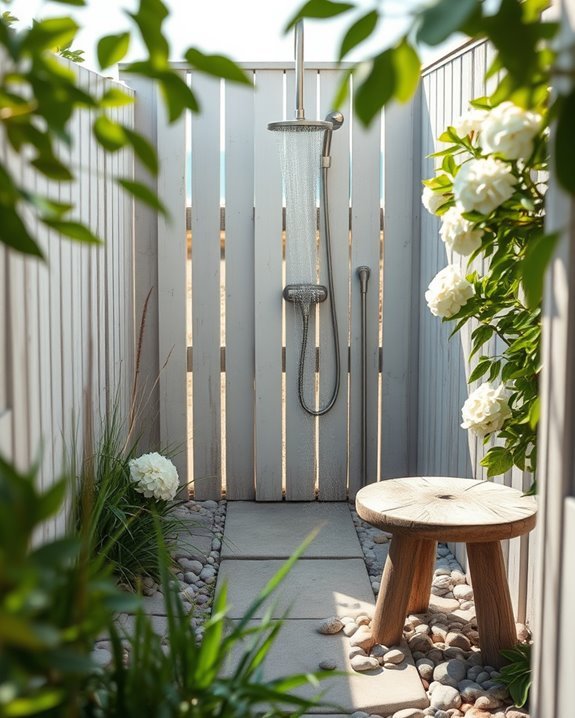 coastal outdoor shower designs