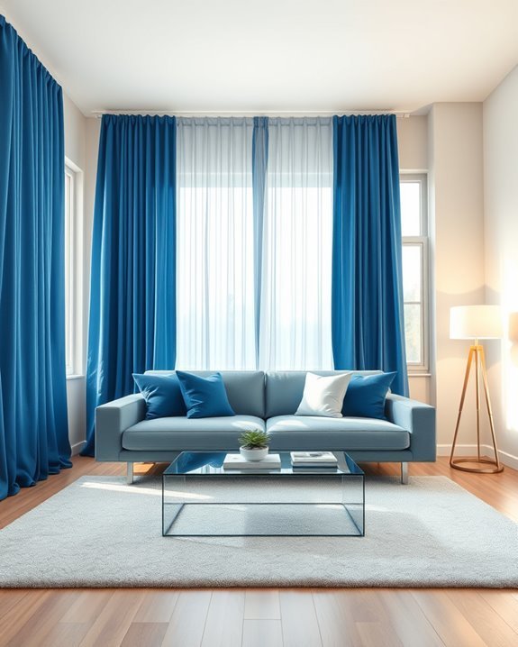 cobalt blue curtain elegance