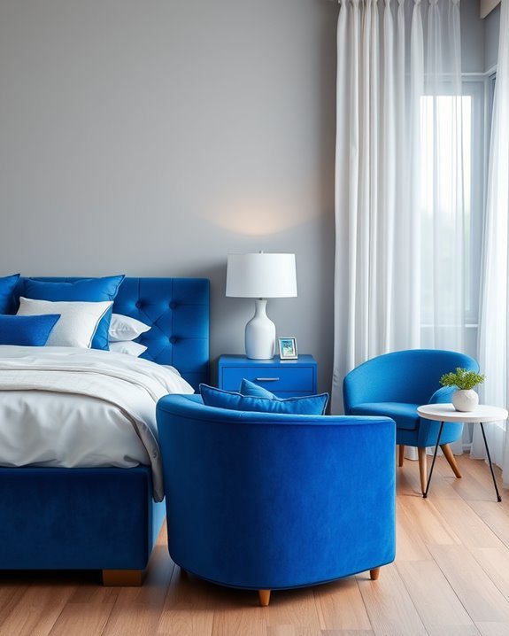 cobalt blue furniture accents